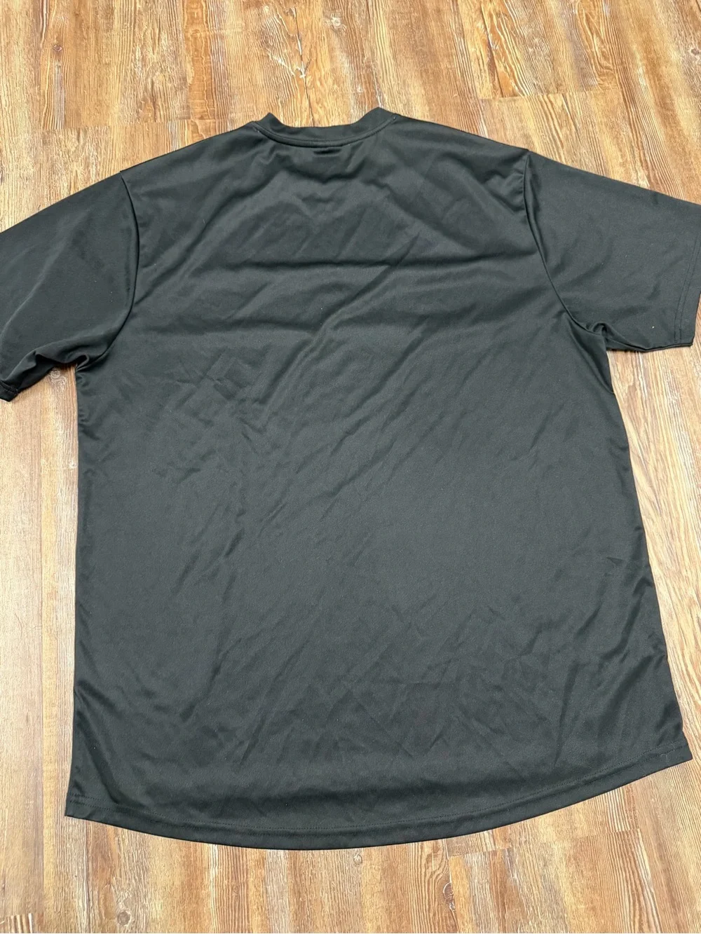 Vintage Nike center swoosh black & gray t-shirt with horizontal gray stripe
